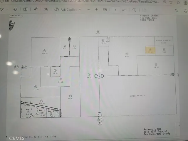 Parcel map with property highlighted.