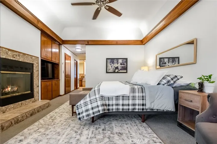 Primary bedroom with fireplace