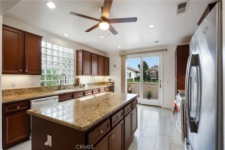 This kitchen offers plenty of storage space