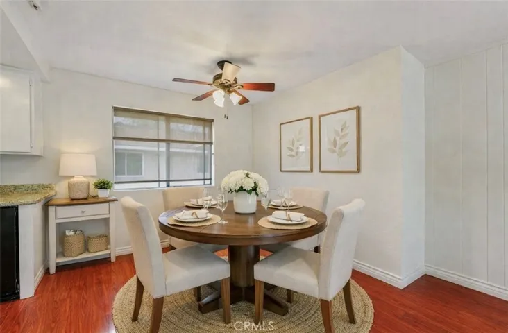 Dining area staged