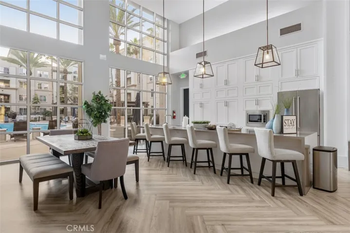 Resort caliber community lounge with service kitchen