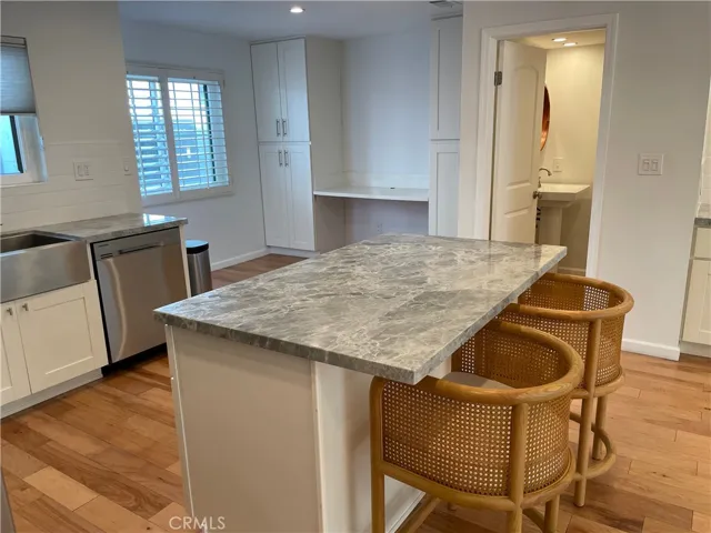 Kitchen Island to Office Nook & Half Bath