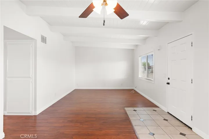 Spacious dining room opens into the living room.