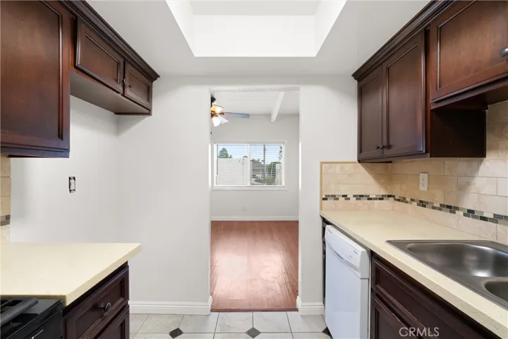 Kitchen leads into the dining room