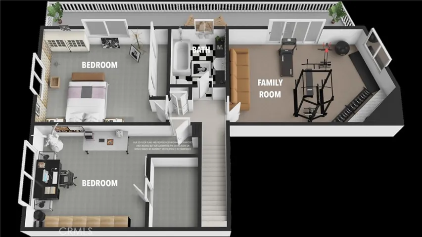 Lower Level 3D Floor Plan