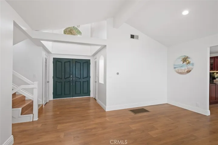 Foyer with double door entry
