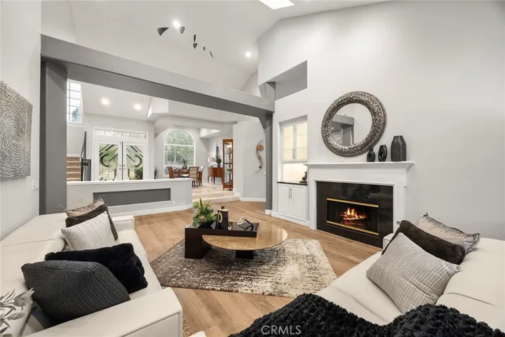 High Vaulted ceilings and open floor plan.