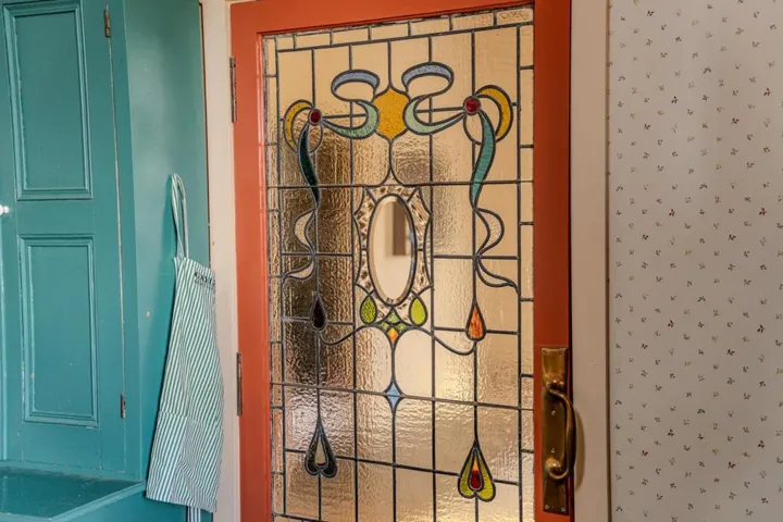 Stained Glass Door to Dining Room from Kitchen