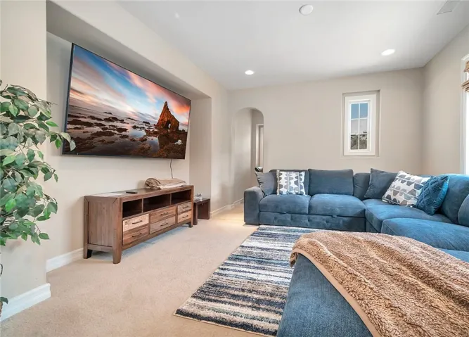 upstairs loft space with built in desk space