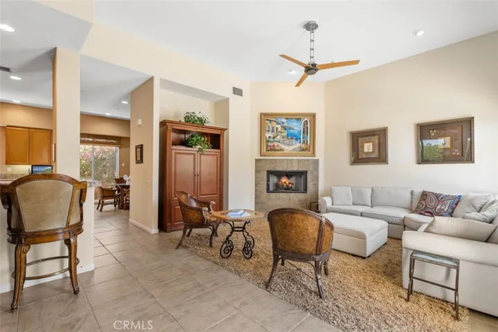 Spacious family room with fireplace