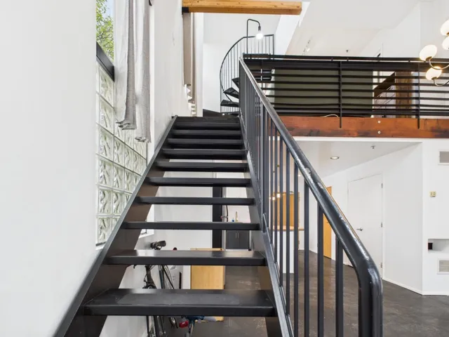Stairway with a high ceiling
