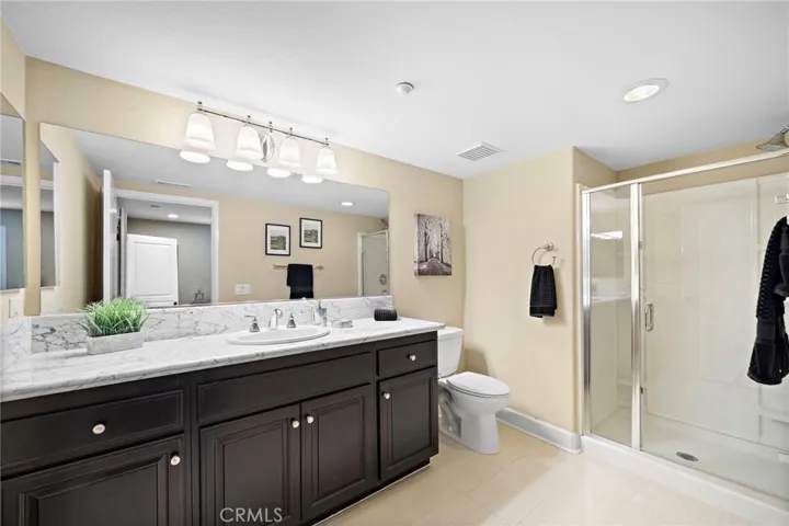 Downstairs bathroom with walk-in shower