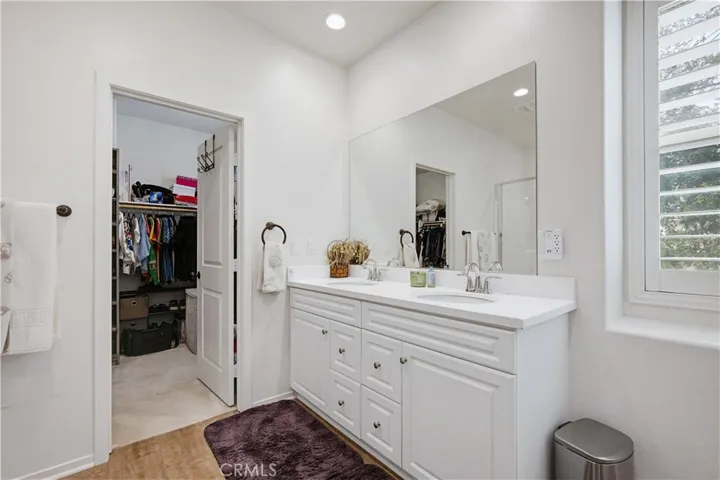Primary bathroom with double sinks