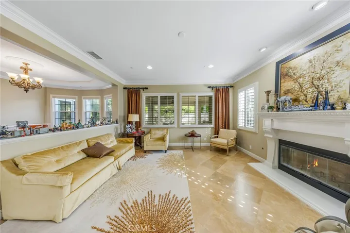 Living room with fireplace