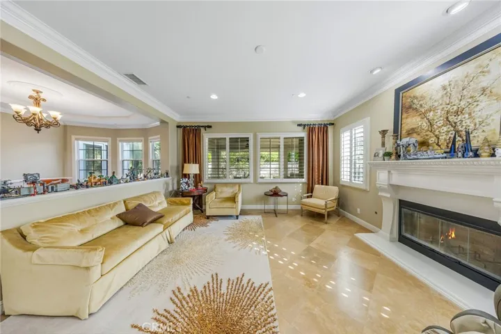 Living room with fireplace