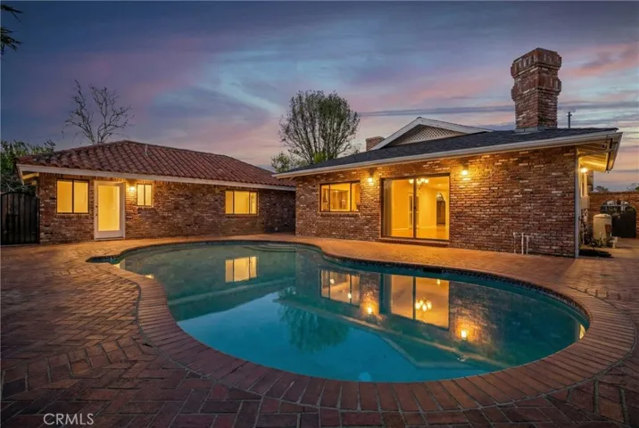 Pool in private backyard