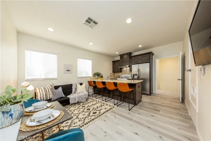 ADU's Kitchen and Living Room.