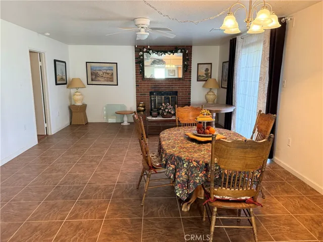 Breakfast/dining area next to the family room.  The sliding door leads to the front porch.