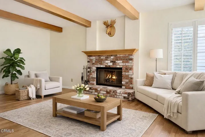 living room digitally staged