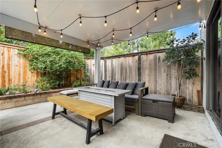 Enclosed patio for entertaining.