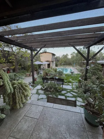 View form Main House Patio into the backyard