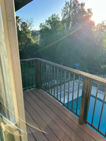 Patio overlooking the pool.