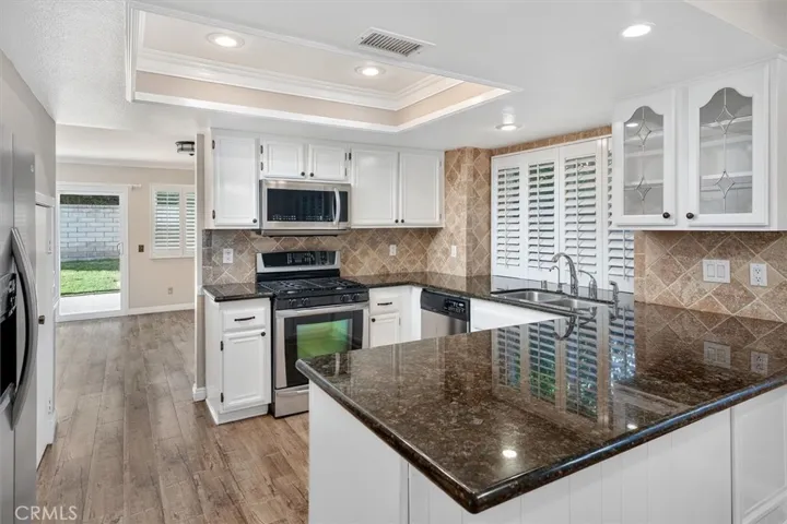 Kitchen with granite countertops