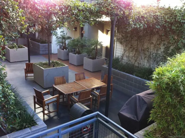 Community patio with bbq grill