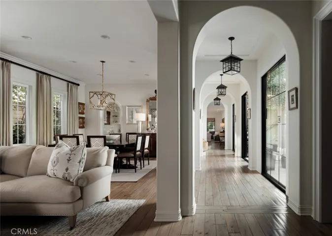 Front Entry Hall and Living/Dining Room with Terrace Windows