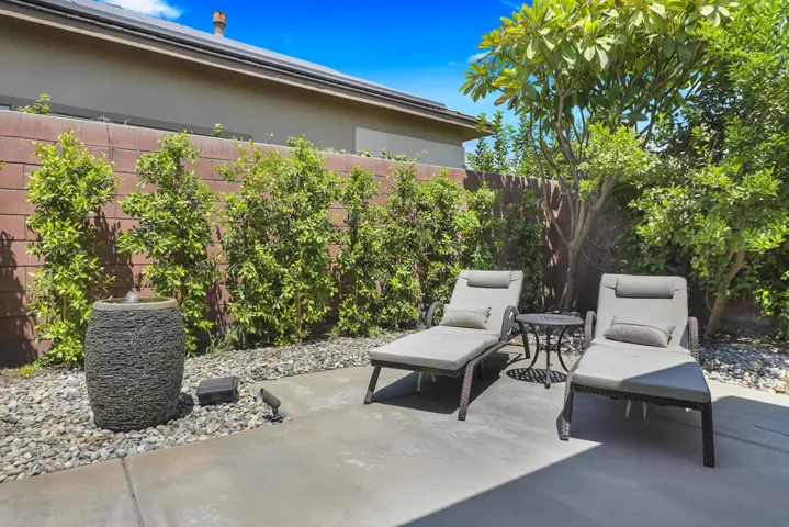 Backyard with fountain