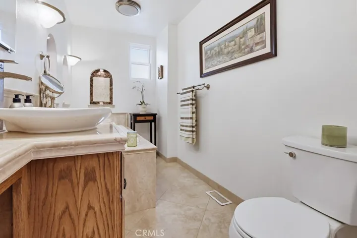 En suite primary bathroom.