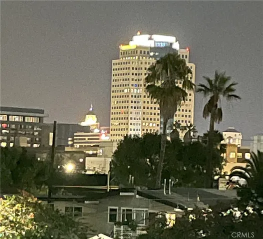 City lights view from balcony