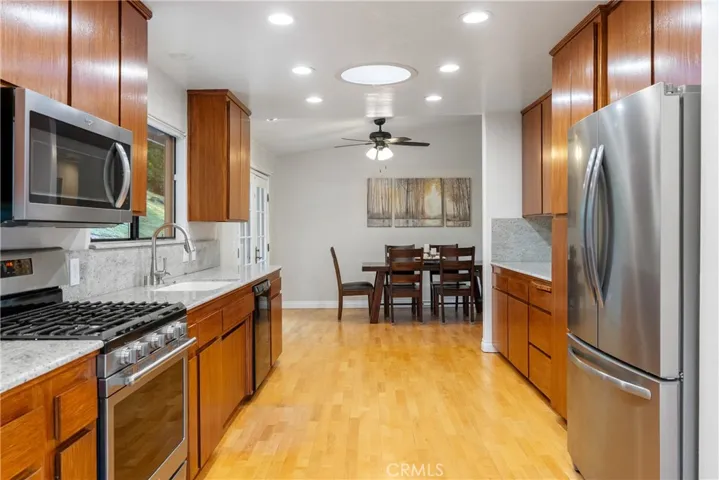 The kitchen will be a joy to cook in! Plus, the refrigerator stays!