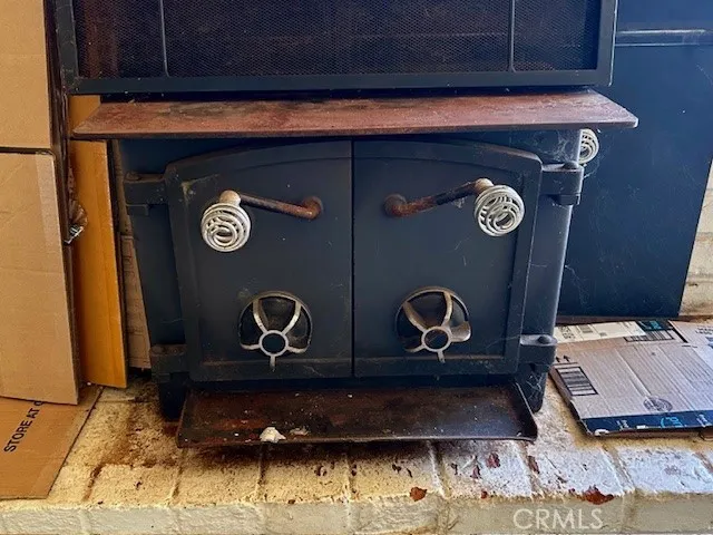 wood stove in family room