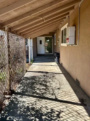 covered front patio to front door