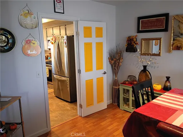 dining room with view to kitchen