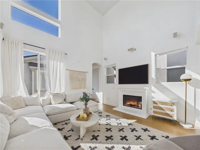 Bonus room on the second floor is so cozy with the fireplace.