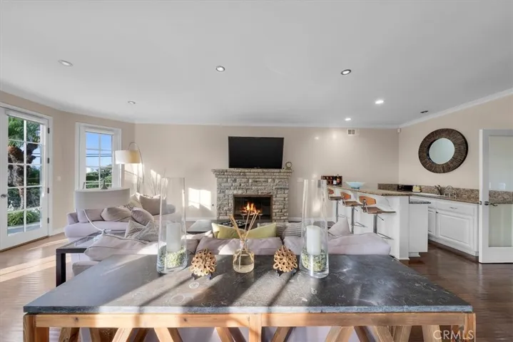 Fireplace and wetbar