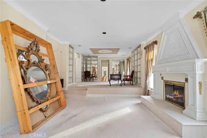 Living room with fireplace