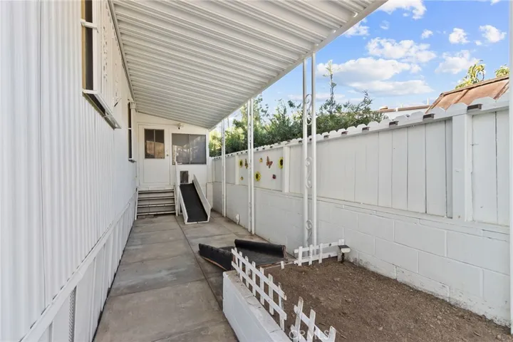 side yard & planters box