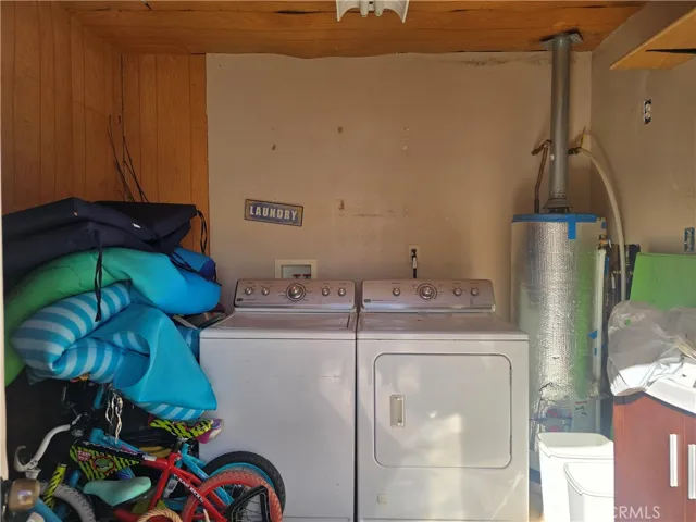 Washer dryer in shed