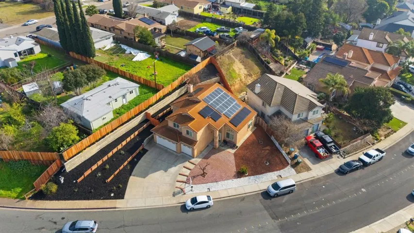 Aerial view of residential area