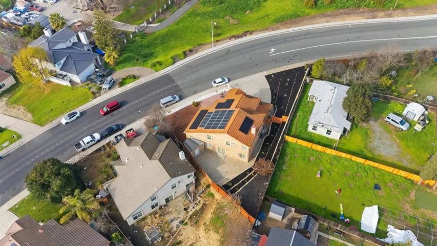Aerial view of residential area