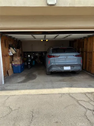Two car enclosed garage with storage