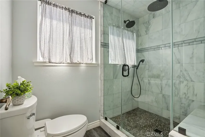Spacious walk-in shower