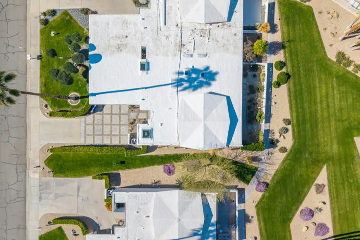 Freshly coated roof