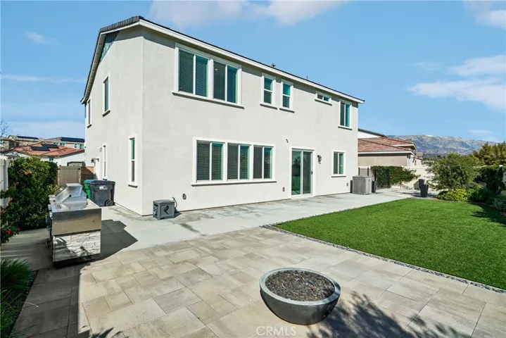 Backyard with firepit