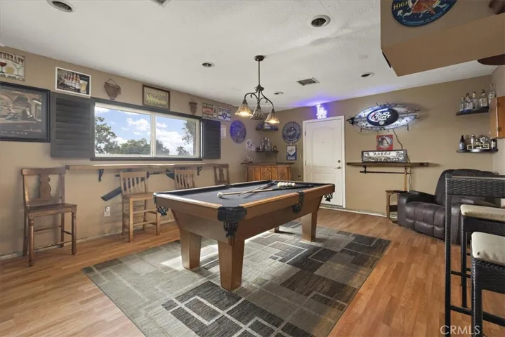 Game room in garage