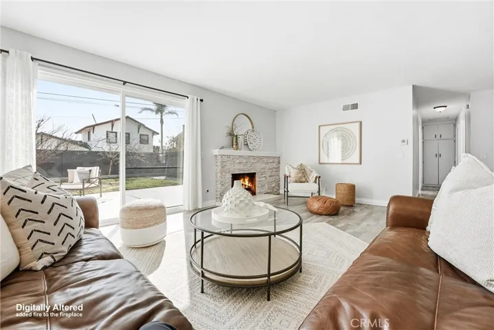 View of rear yard from spacious living room