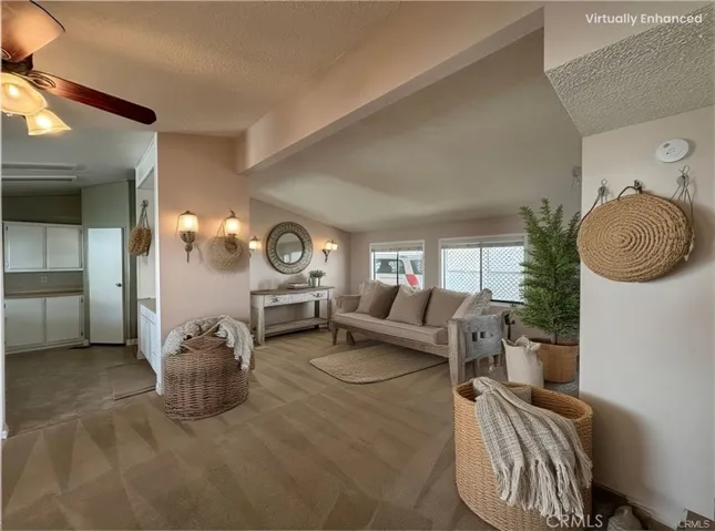 Reimagined photo of entry living room area.